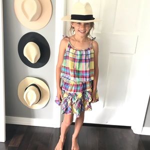 Ralph Lauren multi color stripe ruffle dress 8